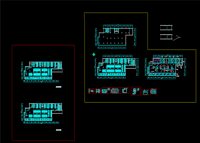 网吧网咖15套CAD+6套CAD带效果或实景图