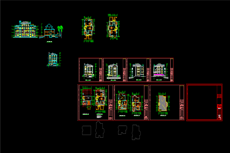 1300套CAD别墅图纸别墅设计图纸施工图