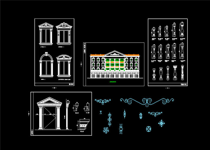 欧式古建筑构造CAD图纸图集