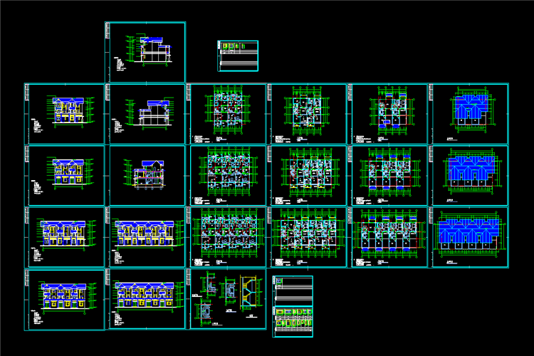 1300套CAD别墅图纸别墅设计图纸施工图