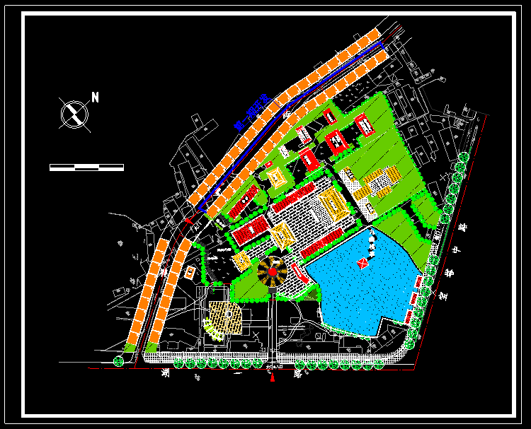 小庭园绿化CAD设计施工平面图图纸