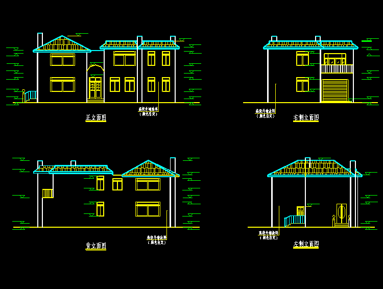 别墅设计建筑结构CAD施工图