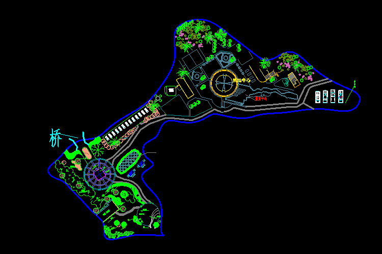 小庭园绿化CAD设计施工平面图图纸