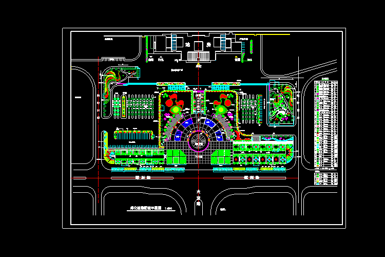 小庭园绿化CAD设计施工平面图图纸
