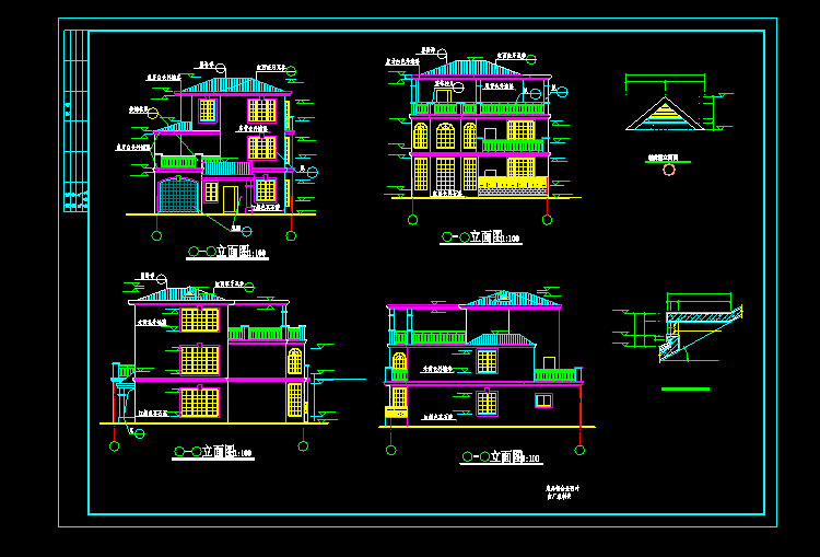 新农村建设小型小别墅CAD设计图图纸