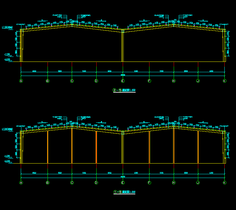 水库办公楼机械建筑CAD结构图