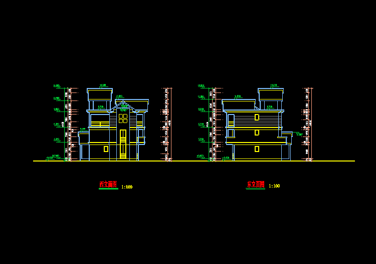 低成本小型别墅建筑CAD施工图