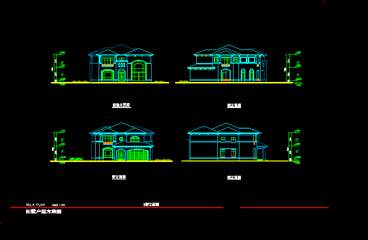 两套私人别墅设计CAD方案图