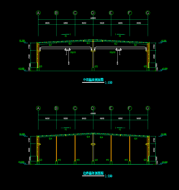 CAD机械建筑钢筋结构办公楼施工图