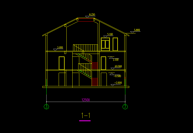 低成本小型别墅建筑CAD施工图