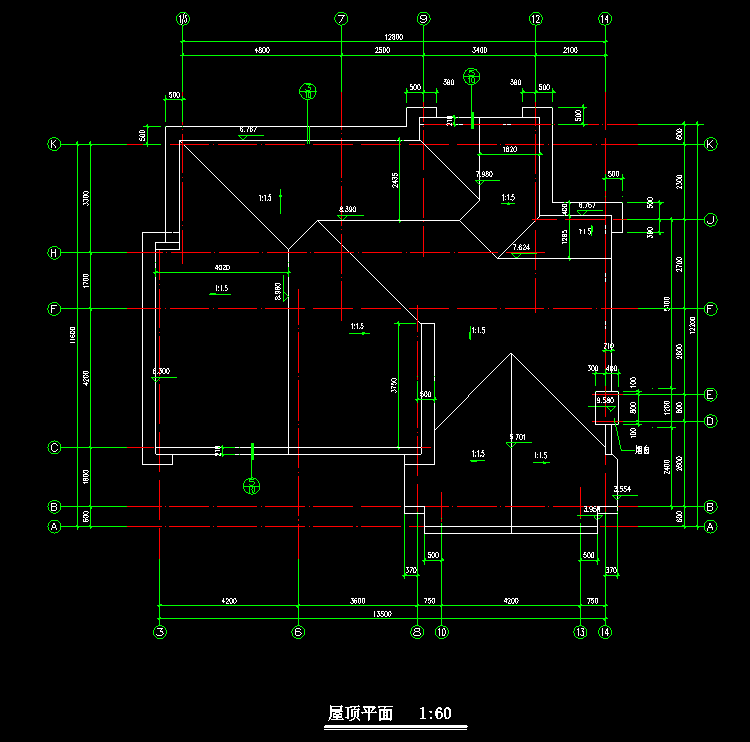 低成本小型别墅建筑CAD施工图