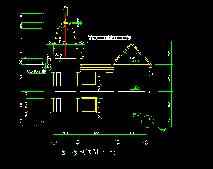 2层坡屋顶别墅建筑施工图7