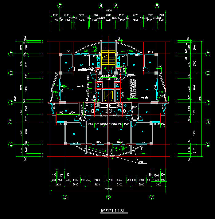 阁楼住宅建筑设计CAD施工图1