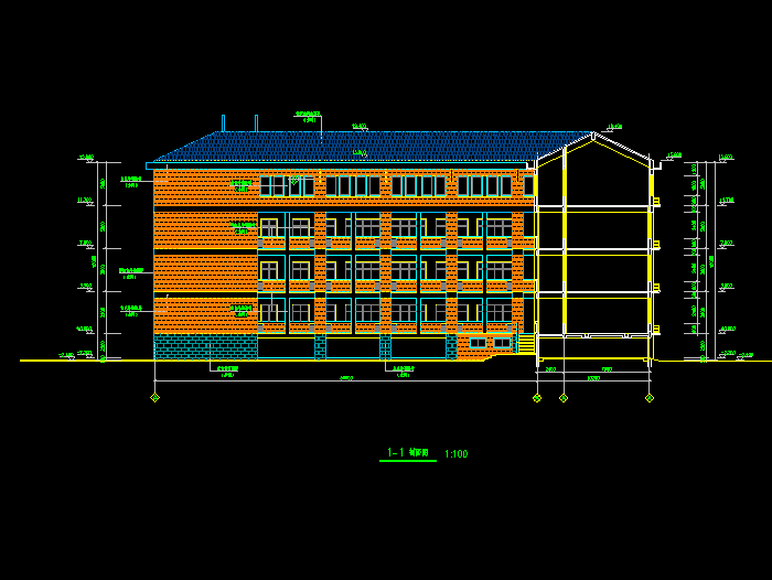 农村中学扩建工程全套CAD施工图1