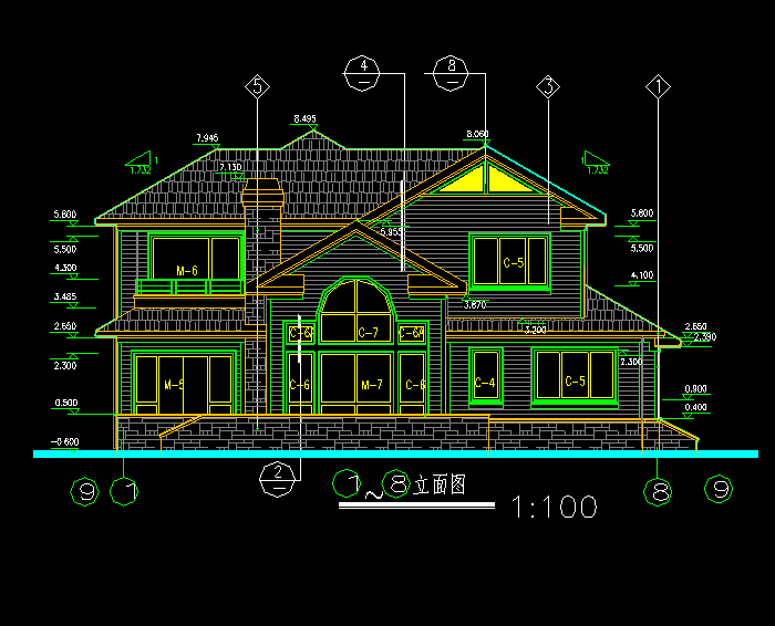 实木北美式别墅设计CAD工程结构施工图3