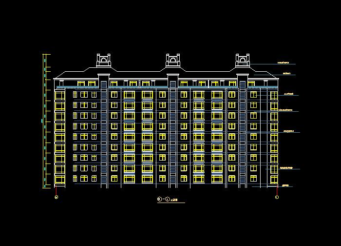 某花园洋房别墅住宅设计平立CAD剖面图1