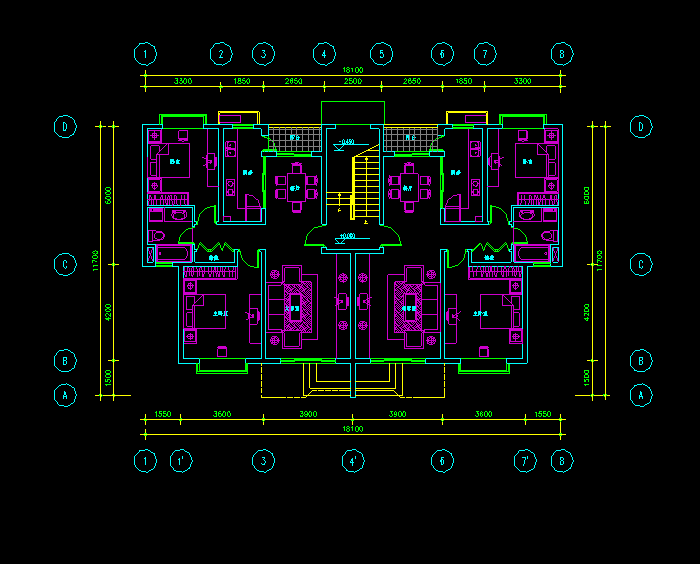 单元式多层住宅楼设计CAD施工图2