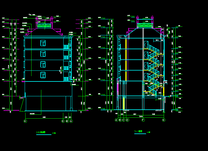单元式多层住宅楼设计CAD施工图4