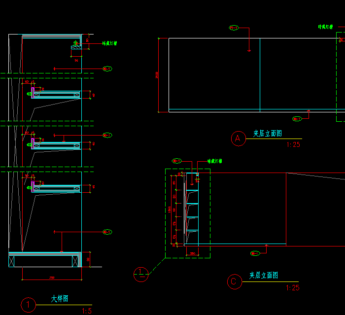 整套欧式别墅设计CAD装修图2