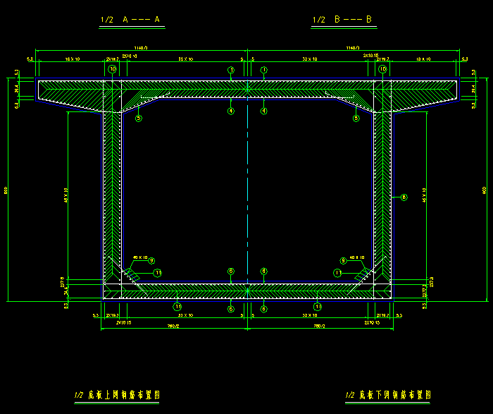 主桥人行道栏杆钢筋CAD施工图2