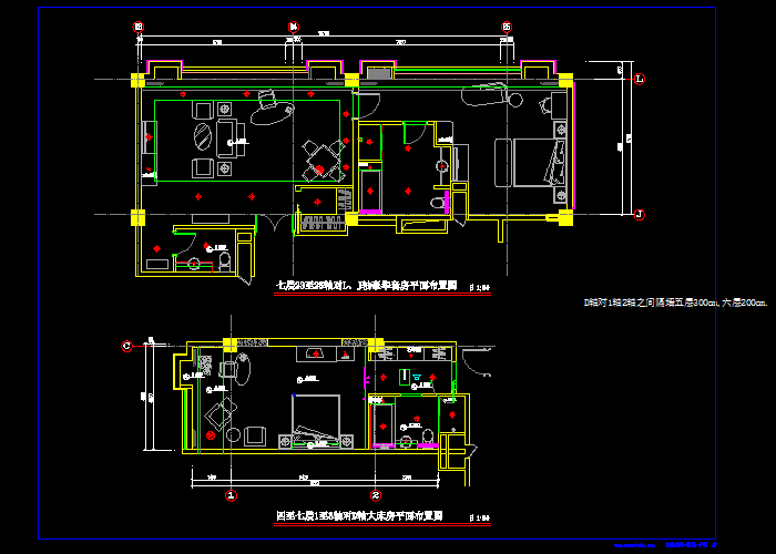 酒店客房CAD设计施工图纸2