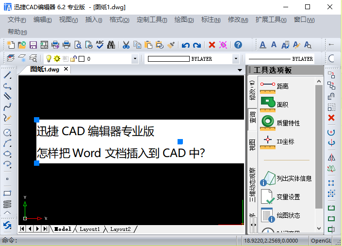 插 入到CAD图纸中的Word文档