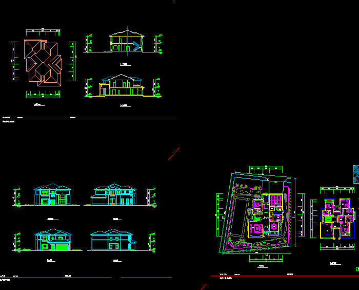 各种住宅别墅设计CAD施工图5