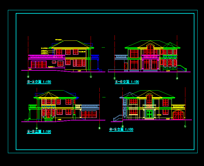 欧式风格别墅设计CAD图纸1