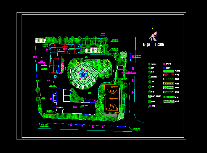 乡镇小游园规划设计CAD施工图1