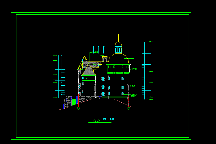 欧式构造古城堡全套CAD施工图图纸
