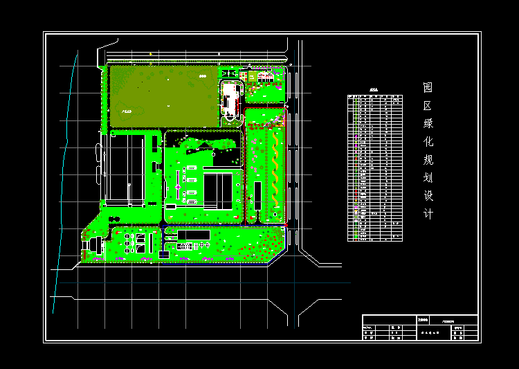 小庭园绿化CAD设计施工平面图图纸