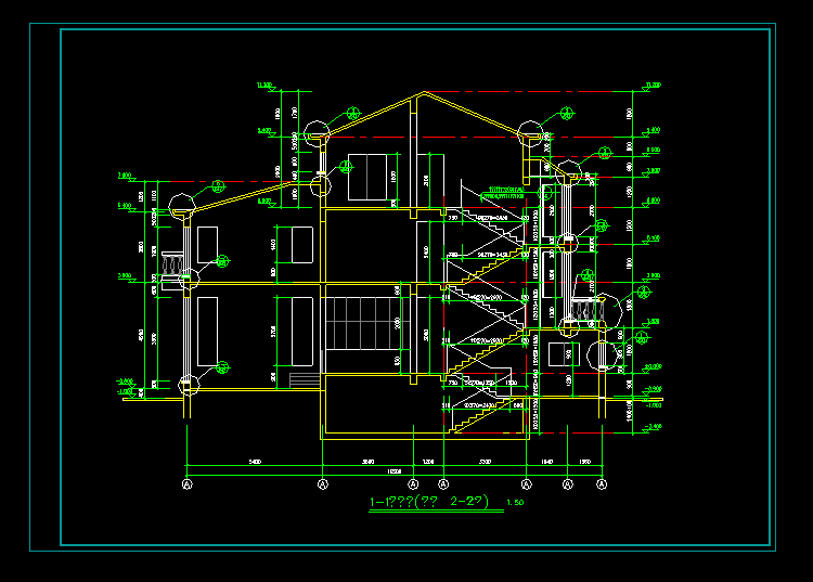 混凝土别墅设计CAD全套图纸