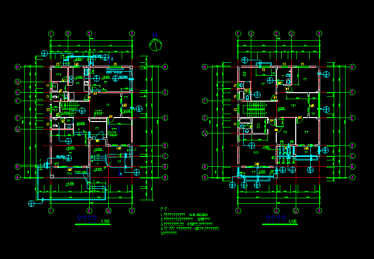 别墅设计CAD施工图
