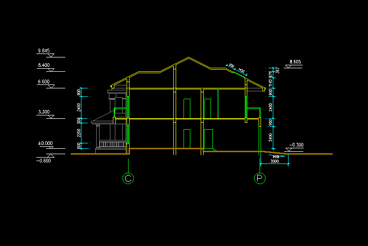 木式构造别墅设计CAD施工图