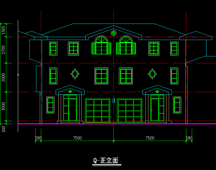 低成本小型别墅建筑CAD施工图