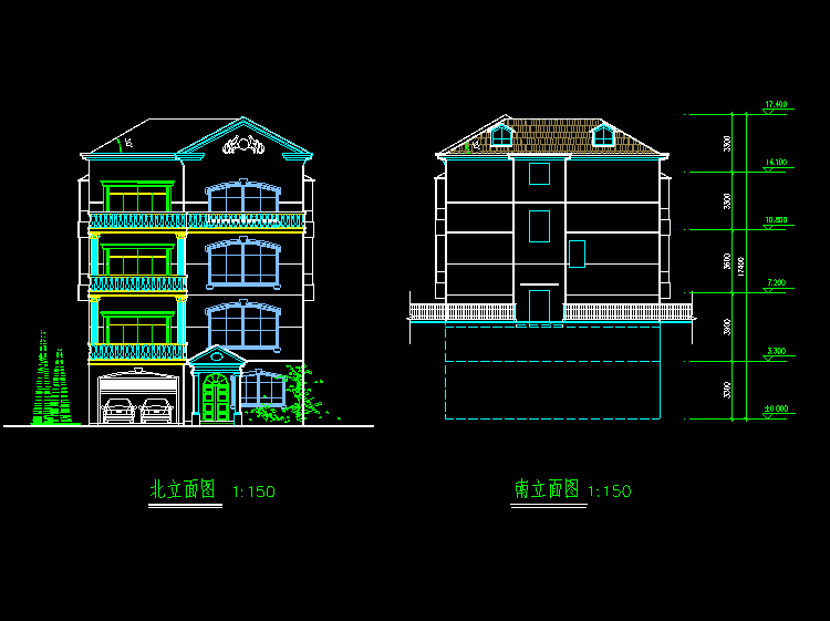 独立小型别墅全套CAD施工图