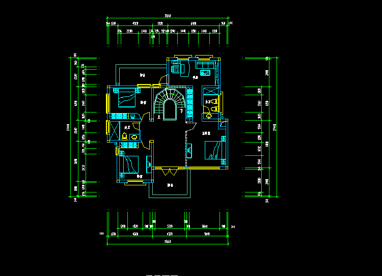 别墅设计工程结构CAD施工图