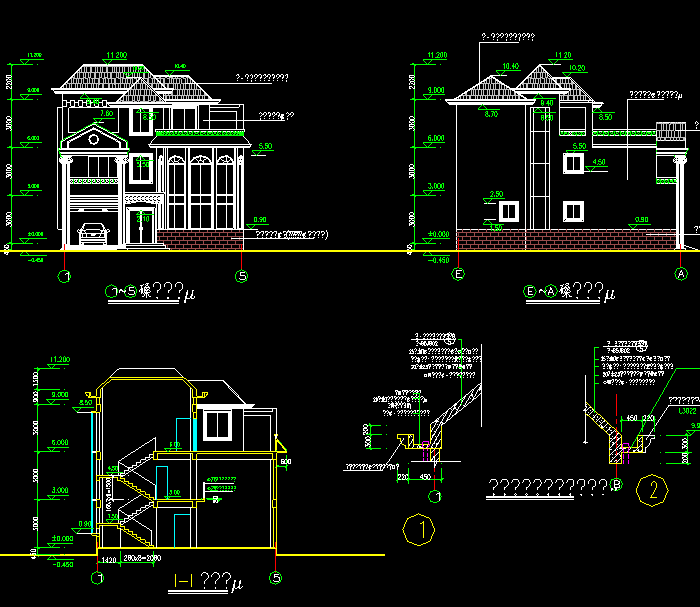 欧式别墅设计全套CAD建筑图1