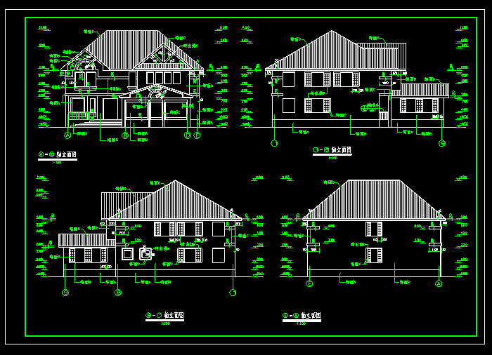 完整豪华欧式别墅设计CAD施工图1