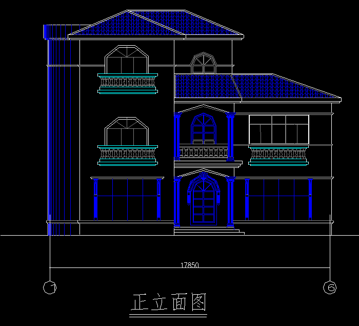 实用新型别墅设计CAD施工方案图1