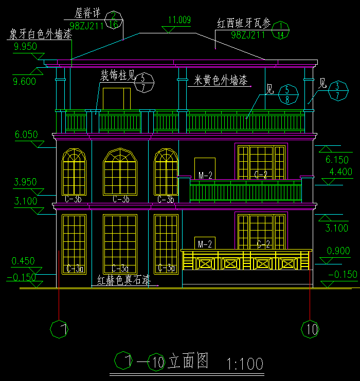 实用新型别墅设计CAD施工方案图3