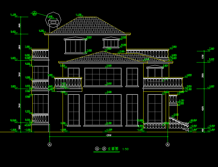 欧式别墅设计全套CAD建筑图5
