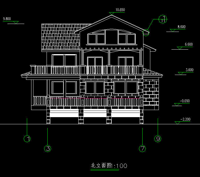 实用新型别墅设计CAD施工方案图6