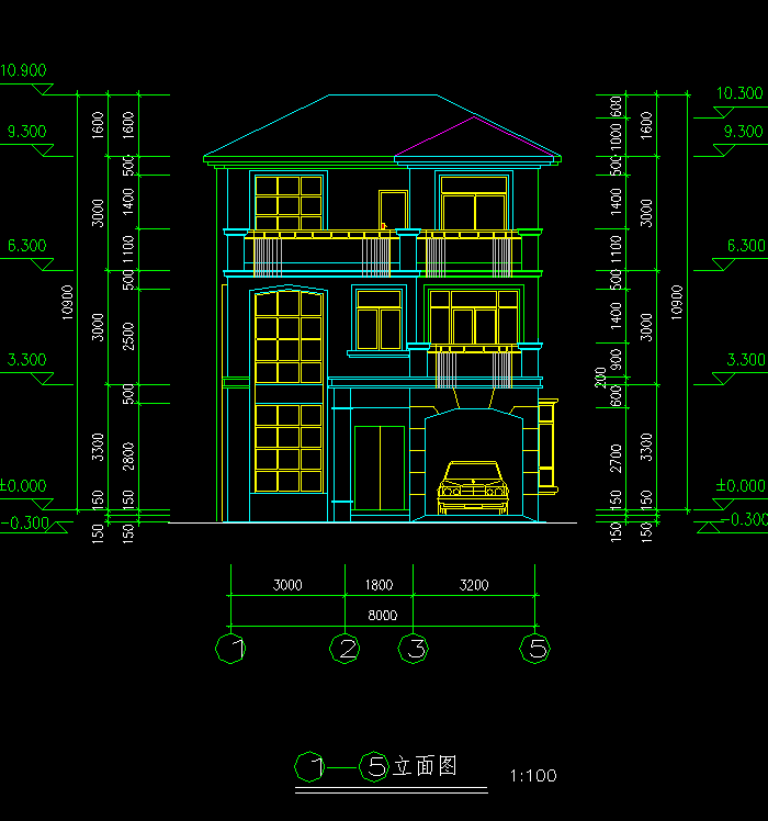 欧式别墅设计全套CAD建筑图8