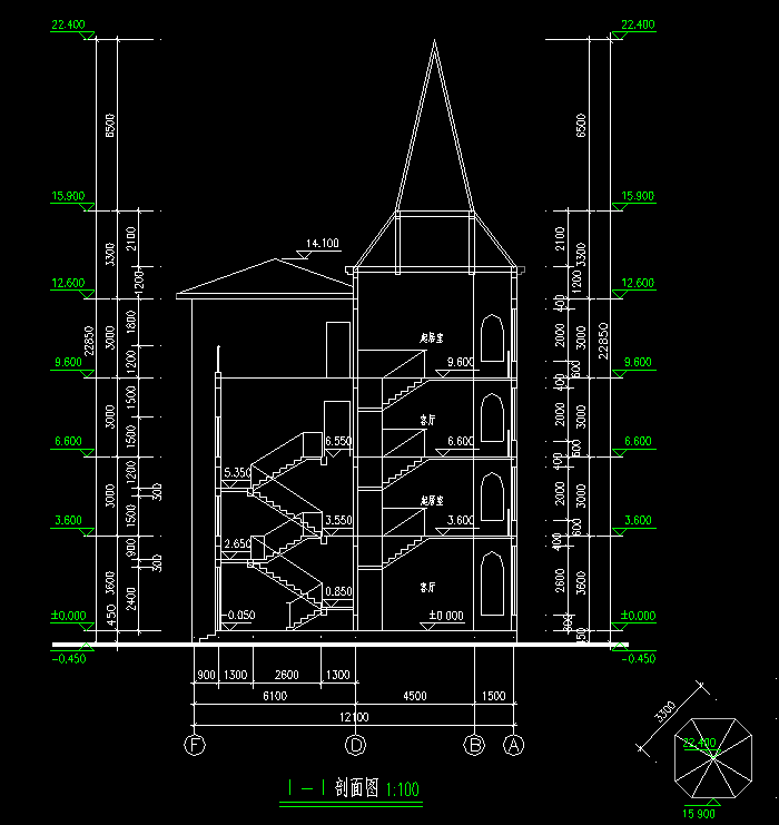 国外别墅规划设计CAD方案施工图7