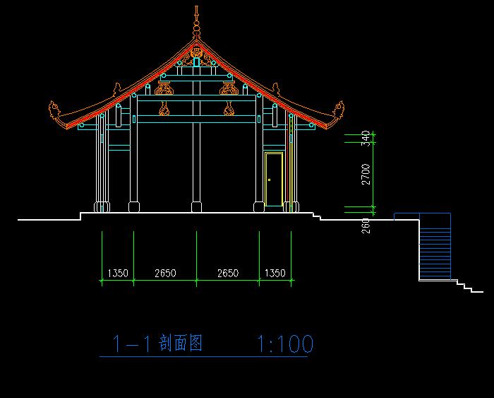 四层古建筑设计民居建筑CAD施工图4