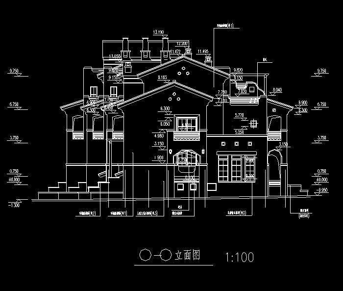 半岛别墅山庄建筑结构设计CAD施工图5