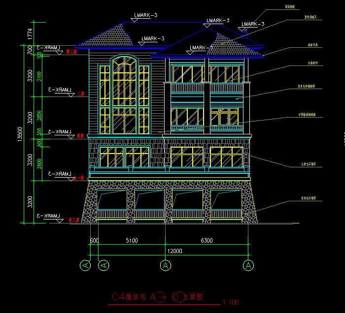 实木北美式别墅设计CAD工程结构施工图7
