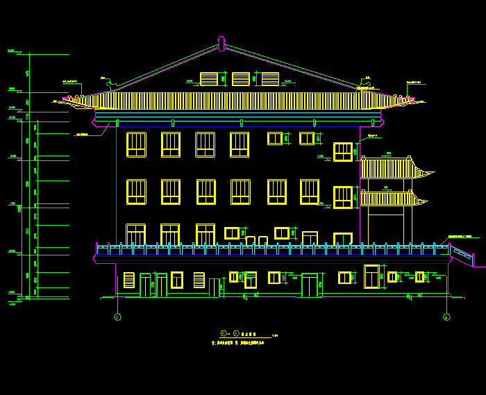 大型仿古建筑设计CAD施工图1