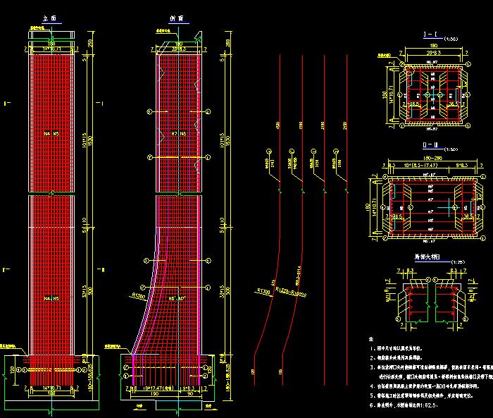 外侧护栏桥设计钢筋构造CAD施工图4